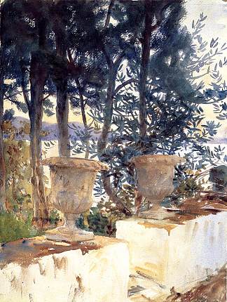 科孚岛露台 Corfu The Terrace (1909)，约翰·辛格·萨金特