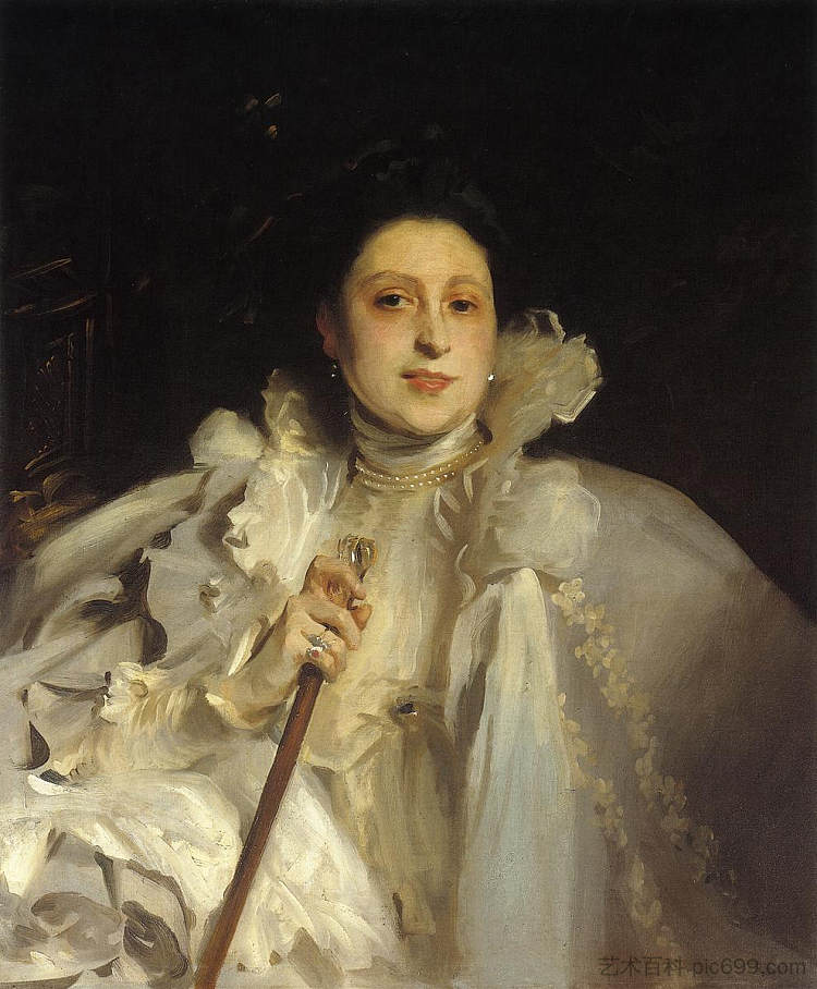 劳拉·斯皮诺拉·努涅斯·德尔·卡斯蒂略伯爵夫人 Countess Laura Spinola Nunez-del-Castillo (1896)，约翰·辛格·萨金特