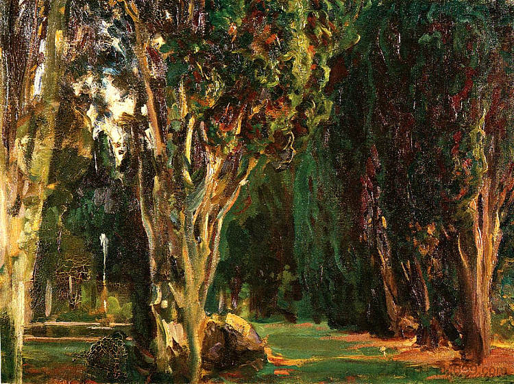 法尔科涅里花园,弗拉斯卡蒂 Falconieri Gardens, Frascati (1907),约翰·辛格·萨金特