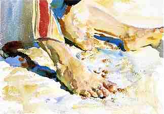 阿拉伯人的脚，提比利亚 Feet of an Arab, Tiberias (1908)，约翰·辛格·萨金特