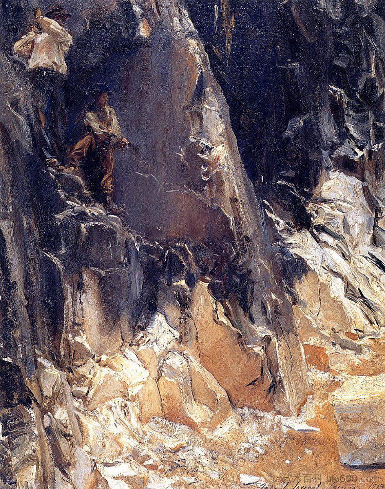 卡拉拉的大理石采石场 Marble Quarries at Carrara (1913)，约翰·辛格·萨金特