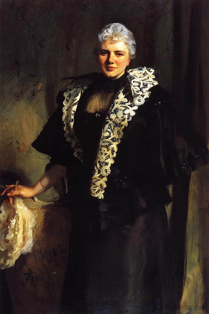 欧内斯特·希尔夫人（康斯坦斯·马拉妮·韦恩·罗伯茨） Mrs. Ernest Hill (Constance Malanie Wynne Roberts) (c.1894)，约翰·辛格·萨金特