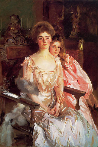 菲斯克·沃伦夫人（格雷琴·奥斯古德饰）和她的女儿瑞秋 Mrs Fiske Warren (Gretchen Osgood) and her Daughter Rachel (1903)，约翰·辛格·萨金特