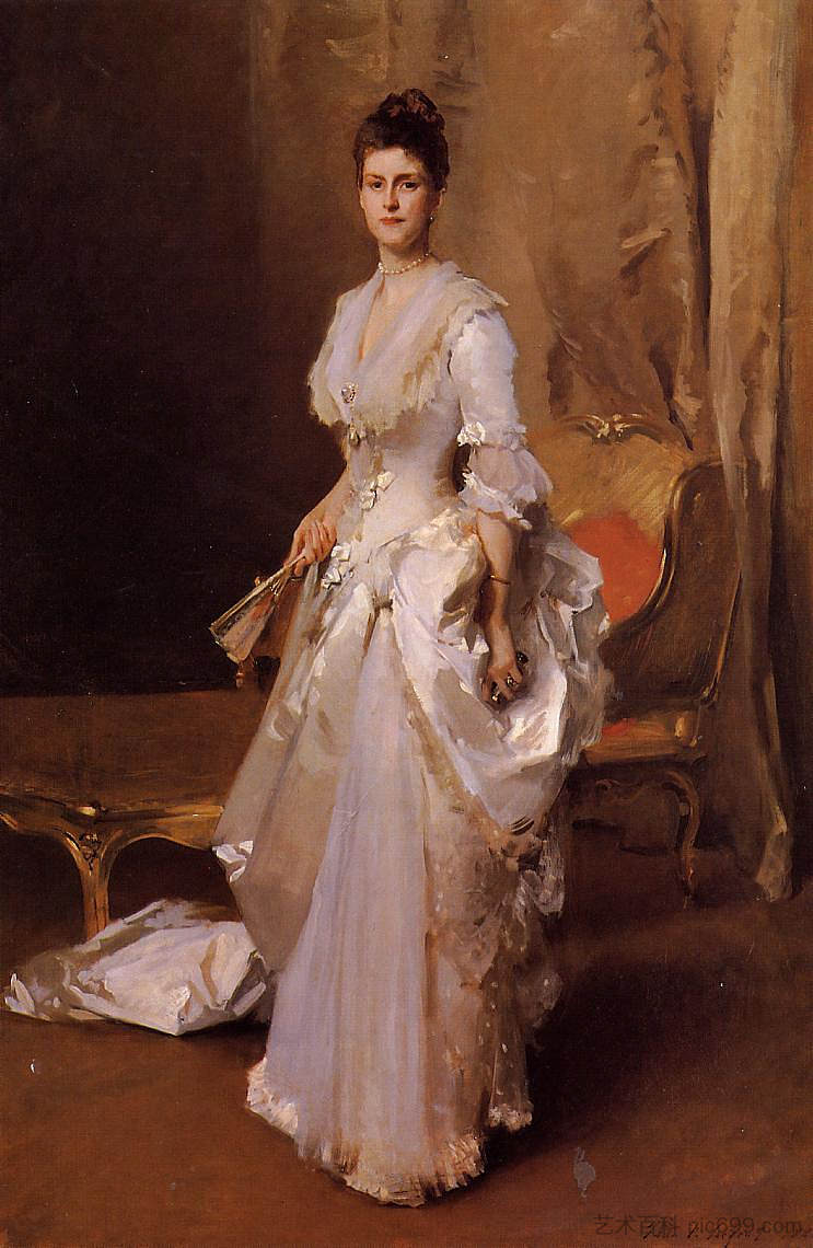 亨利·怀特夫人(玛格丽特·黛西·史岱文森·卢瑟福) Mrs. Henry White (Margaret Daisy Stuyvesant Rutherford) (1883),约翰·辛格·萨金特