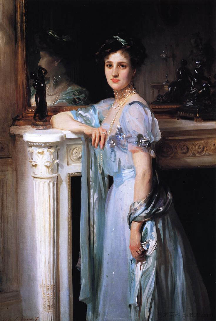 路易·拉斐尔夫人 Mrs. Louis Raphael (c.1905 - 1906)，约翰·辛格·萨金特