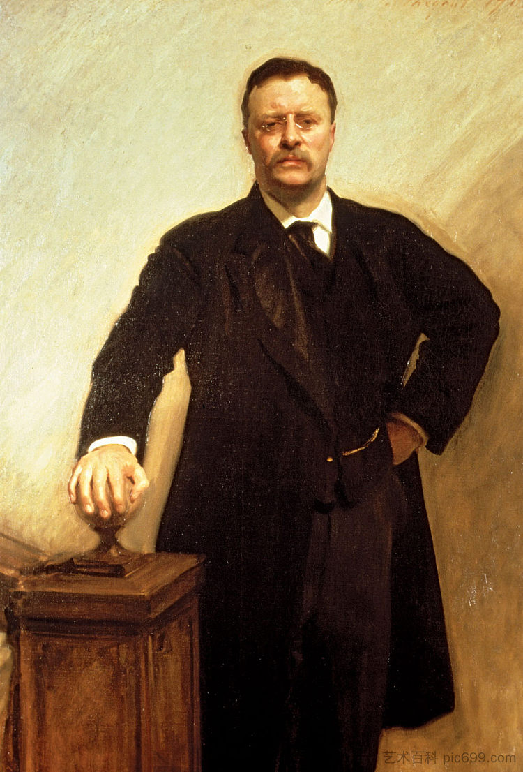 西奥多·罗斯福肖像 Theodore Roosevelt Portrait (1903)，约翰·辛格·萨金特