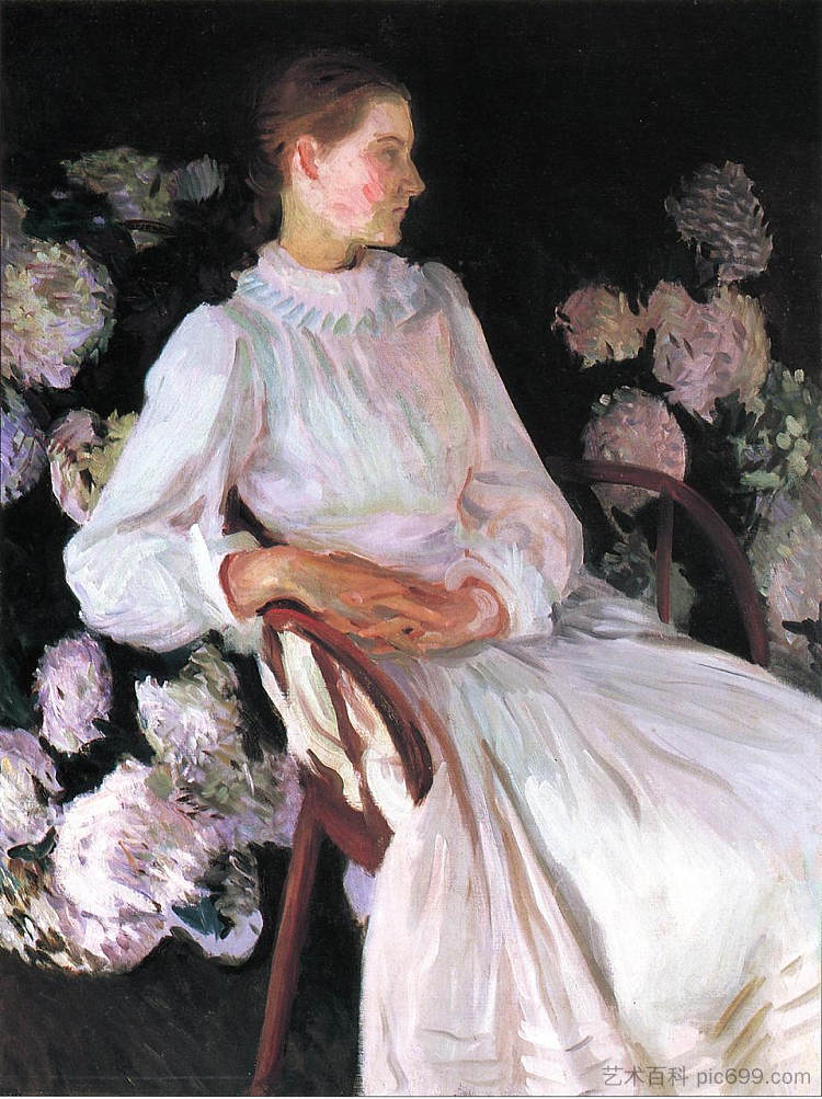 凯瑟琳·蔡斯·沙普利的肖像 Portrait of Katharine Chase Shapleigh (1890)，约翰·辛格·萨金特