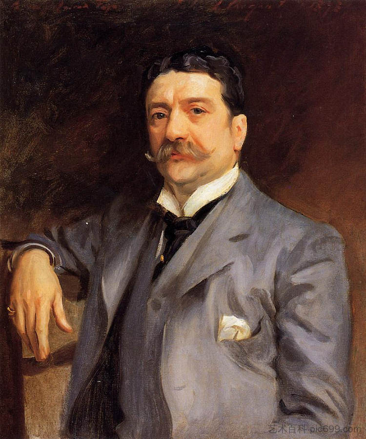 路易斯·亚历山大·费根的肖像 Portrait of Louis Alexander Fagan (1893),约翰·辛格·萨金特