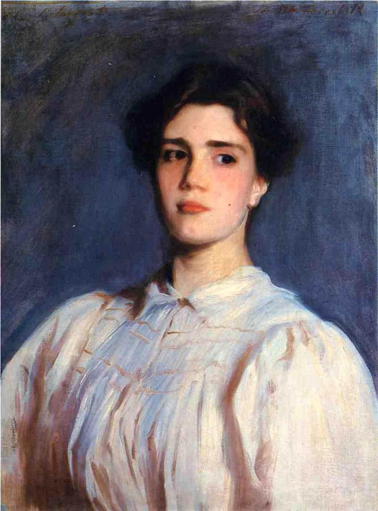 莎莉·费尔柴尔德的肖像 Portrait of Sally Fairchild (1885)，约翰·辛格·萨金特