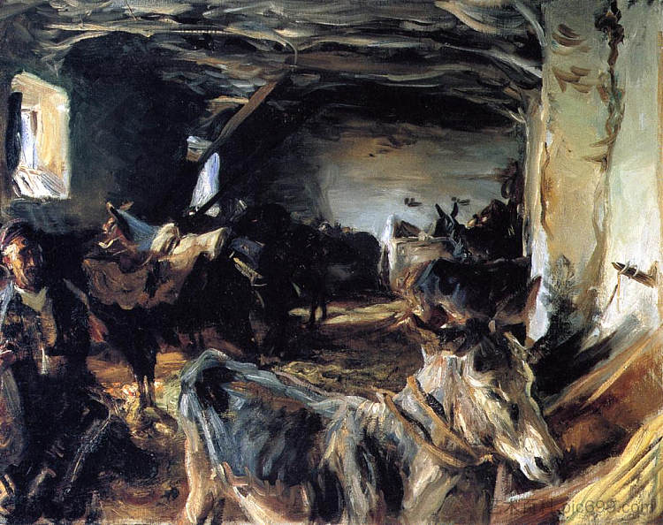 昆卡马厩 Stable at Cuenca (1903)，约翰·辛格·萨金特