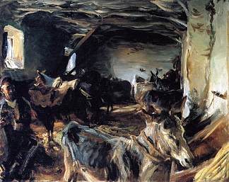 昆卡马厩 Stable at Cuenca (1903)，约翰·辛格·萨金特
