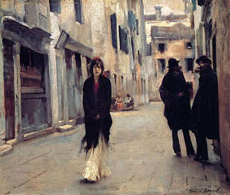 威尼斯的街道 Street in Venice (1882)，约翰·辛格·萨金特