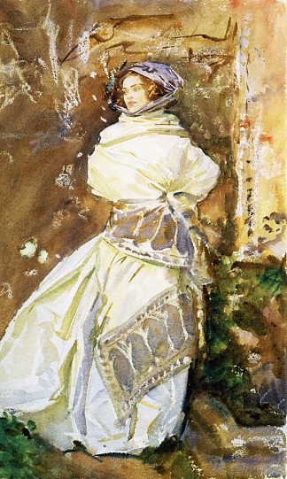 羊绒披肩 The Cashmere Shawl (1910)，约翰·辛格·萨金特