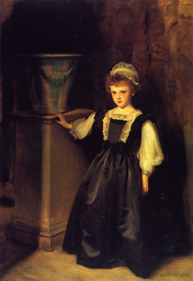 尊敬的劳拉·李斯特 The Honorable Laura Lister (c.1896),约翰·辛格·萨金特