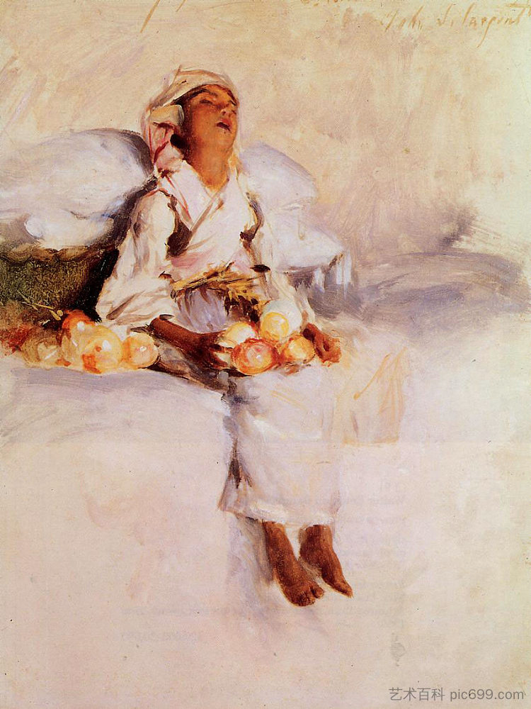 小水果卖家 The Little Fruit Seller (1879)，约翰·辛格·萨金特
