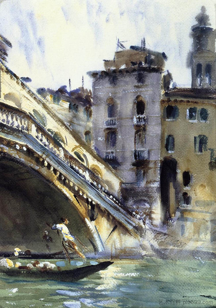 里亚托。威尼斯 The Rialto. Venice (c.1907 - c.1911)，约翰·辛格·萨金特