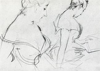 X夫人的两项研究 Two studies for Madame X (c.1883)，约翰·辛格·萨金特