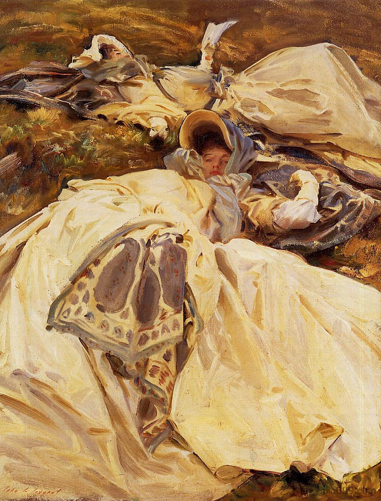 两件白色连衣裙 Two White Dresses (1911)，约翰·辛格·萨金特