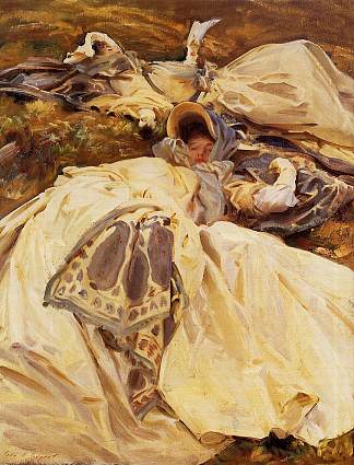 两件白色连衣裙 Two White Dresses (1911)，约翰·辛格·萨金特