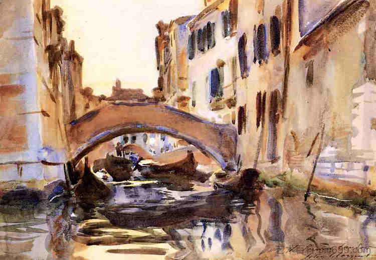 威尼斯运河 Venetian Canal (c.1903)，约翰·辛格·萨金特