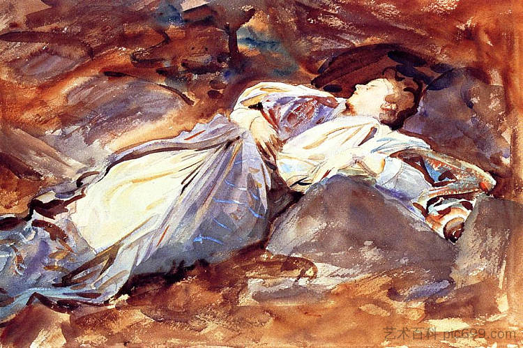 紫罗兰色的睡眠 Violet Sleeping (c.1908)，约翰·辛格·萨金特