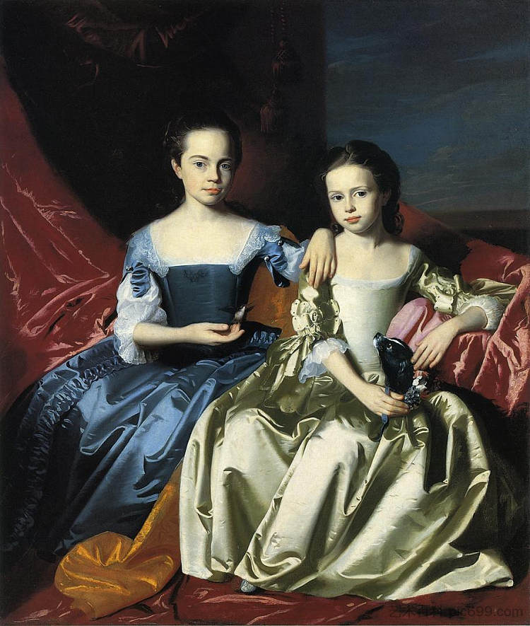 玛丽和伊丽莎白·罗亚尔 Mary and Elizabeth Royall (c.1758)，约翰·辛格顿·科普利