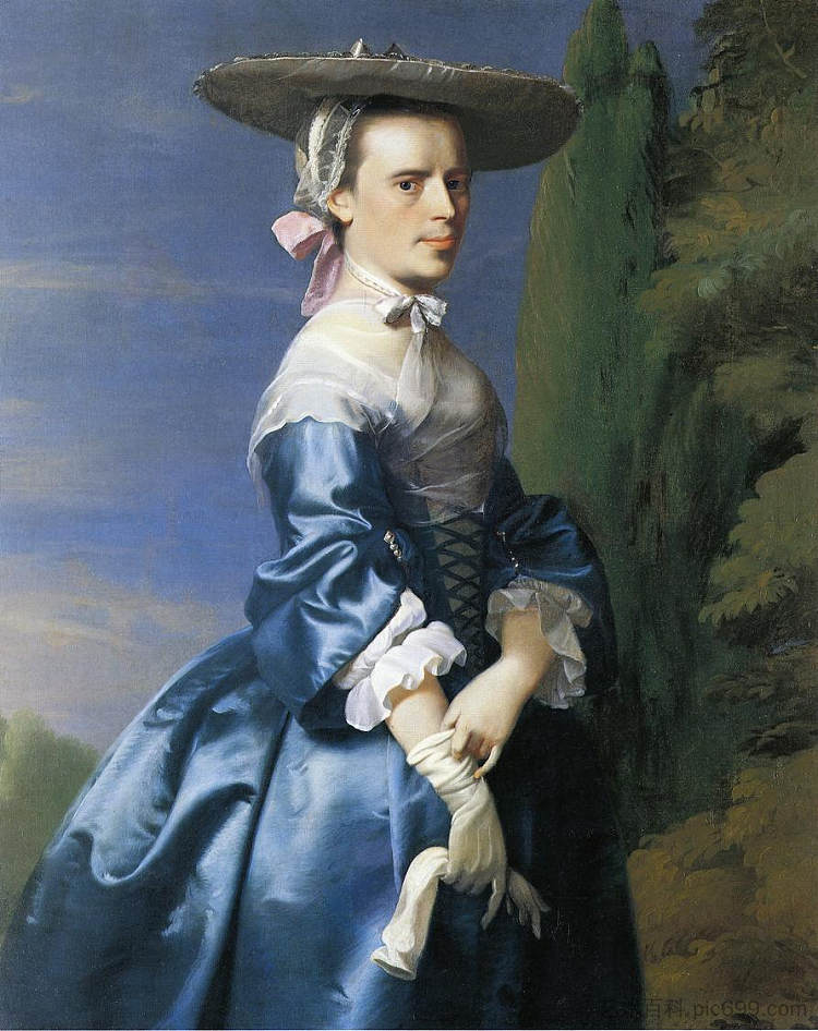 纳撒尼尔·艾伦夫人（莎拉·萨尔格内特） Mrs. Nathaniel Allen (Sarah Sargnet) (c.1763)，约翰·辛格顿·科普利