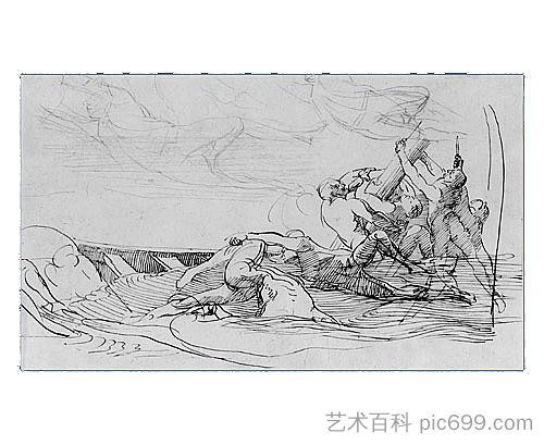 直布罗陀围城战研究 Study for The Siege of Gibraltar (1785 - 1786)，约翰·辛格顿·科普利