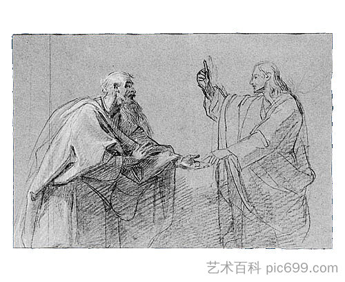 研究贡金 Study for The Tribute Money (1782)，约翰·辛格顿·科普利