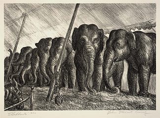 马戏团大象 Circus Elephants (1936)，约翰·斯图尔特·柯里