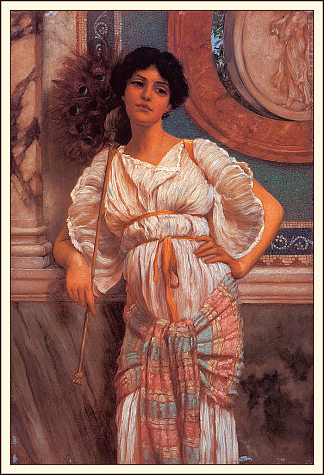 古典美女与孔雀 A Classical Beauty With A Peacock (1905)，约翰·威廉·格维得