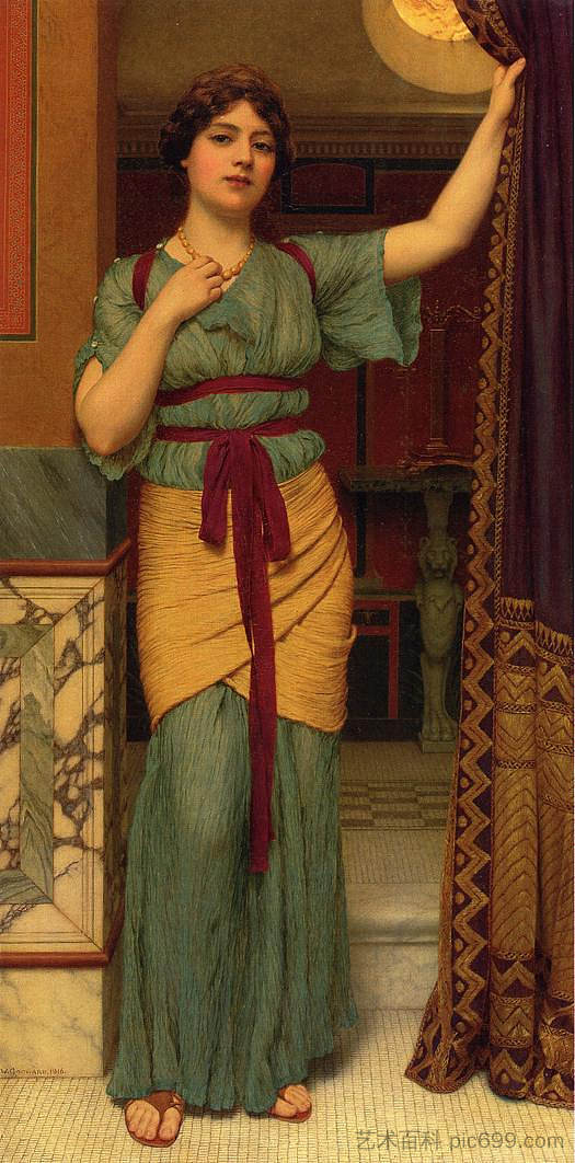 庞贝夫人 A Pompeian Lady (1916)，约翰·威廉·格维得