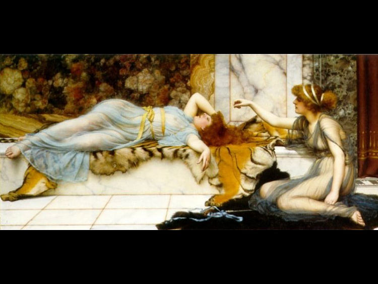 恶作剧和休息 Mischief and Repose (1895)，约翰·威廉·格维得