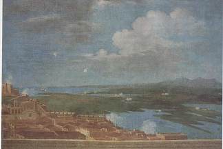 波多黎各沿海城镇上空的云彩 Clouds over a coastal Puerto Rican town (1809)，荷西·坎佩奇