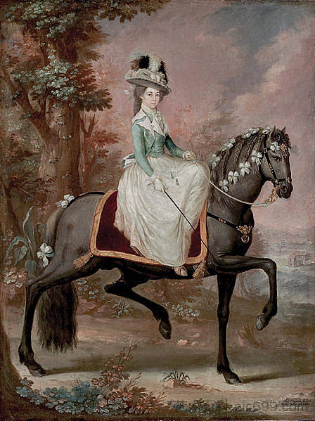 马背上的女士 Dama a Caballo (1785; Puerto Rico  )，荷西·坎佩奇