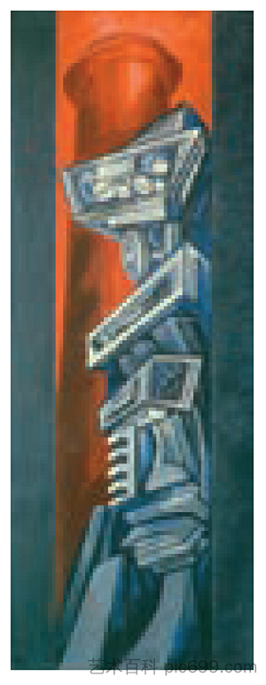 第12小组.机器图腾——美国文明史诗 Panel 12. Machine Totems - The Epic of American Civilization (1932 - 1934),何塞·克莱门特·奥罗斯科