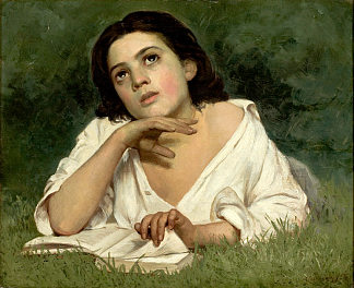 拿书的女孩 Girl with a Book (1850)，若塞·费尔拉兹·德·阿尔梅达·茹尼奥尔