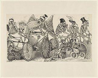 自行车手的卡拉维拉 Calavera of the Cyclists (1895)，乔斯·瓜达卢佩·波萨达