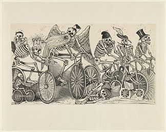 自行车手的卡拉维拉 Calavera of the Cyclists (1895)，乔斯·瓜达卢佩·波萨达