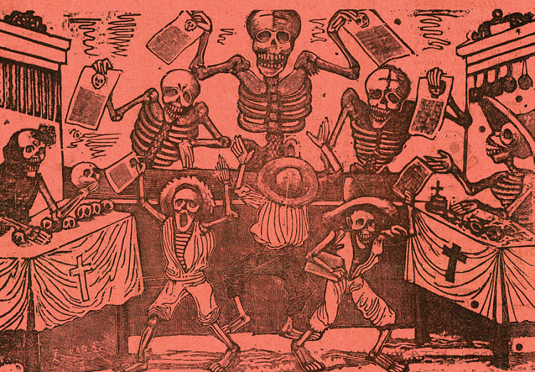 报纸男孩的骷髅混杂 Jumble of Skeletons of Newspaper Boys (1903),乔斯·瓜达卢佩·波萨达