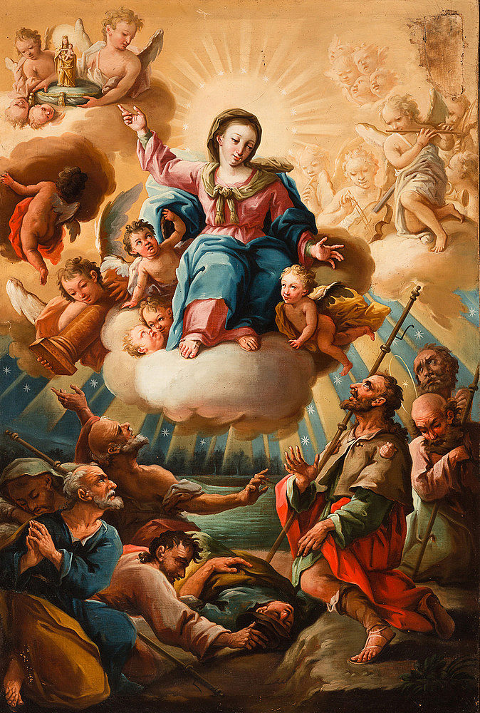 圣母德尔皮拉尔来到萨拉戈萨 La Venida De La Virgen Del Pilar a Zaragoza (1765)，乔斯·卢萨恩