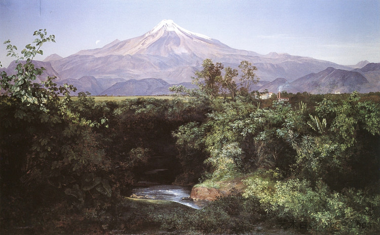 来自圣米格利托庄园的奥里萨巴火山 Volcán de Orizaba desde la Hacienda de San Miguelito (1892),若泽玛丽亚维拉斯科