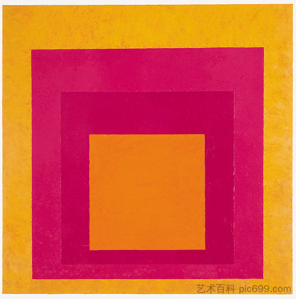 向广场致敬(拉特瓦纳) Homage to the Square (La Tehuana) (1951),约瑟夫·亚伯斯