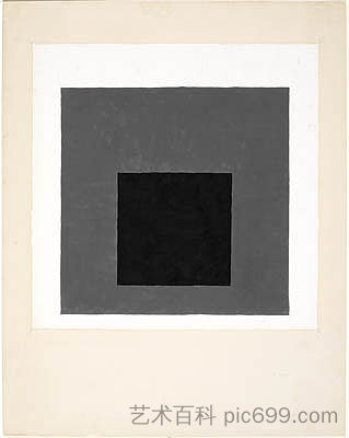 向广场致敬的研究 Study for a Homage to the Square (1949)，约瑟夫·亚伯斯