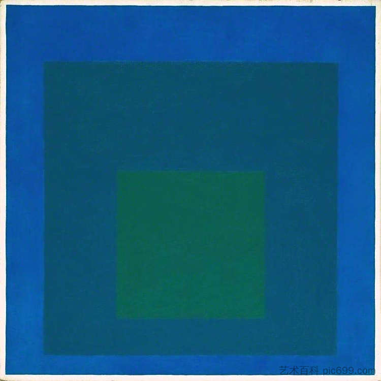 向广场致敬的研究:笑容满面 Study for Homage to the Square: Beaming (1963),约瑟夫·亚伯斯