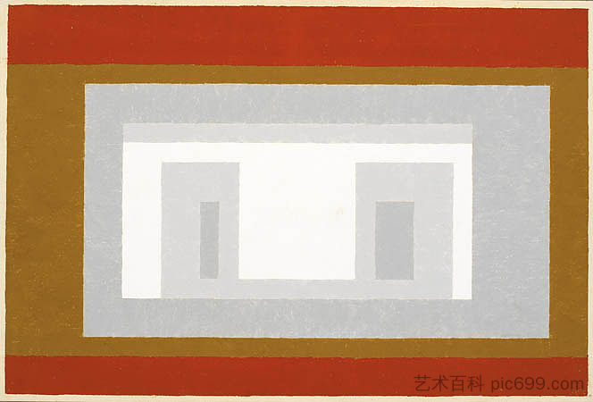 变体/土坯：已结算 Variant/Adobe: Settled (1954)，约瑟夫·亚伯斯