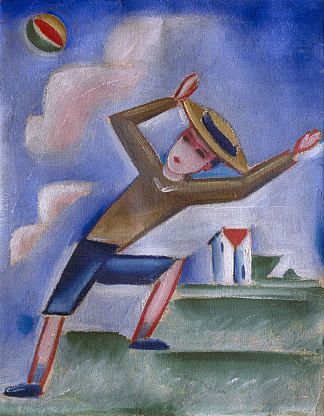 一个玩球的男孩 Hoch hrající si s míčem (1914)，约瑟夫疲惫