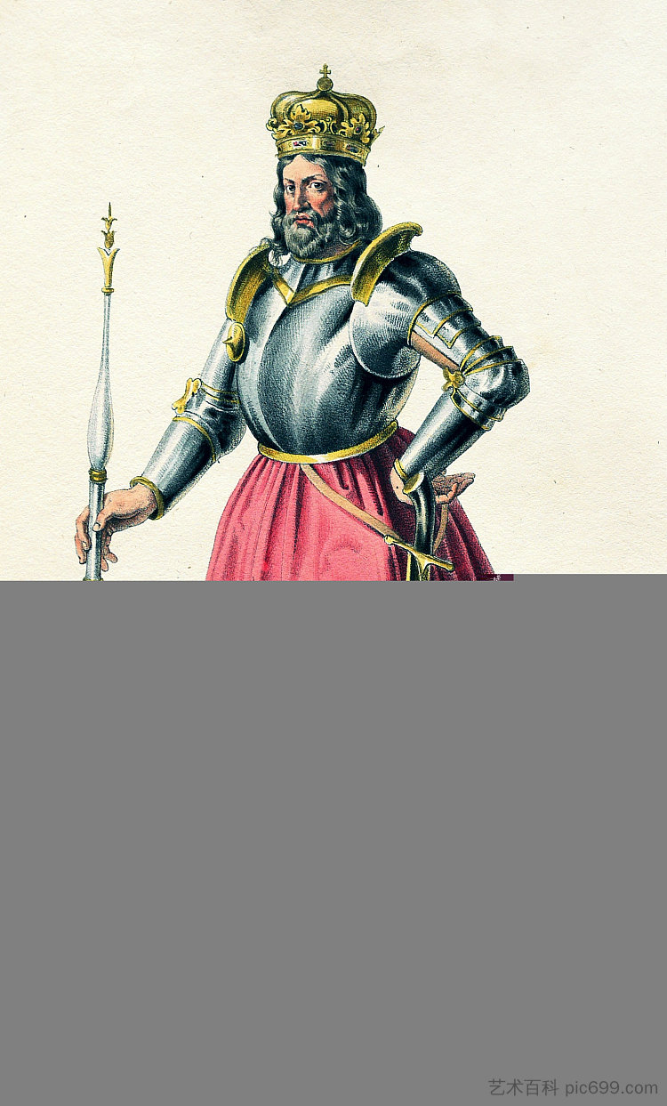 安德烈亚斯一世(c.1015-1060),1046年至1060年在匈牙利的国王 Andreas I (c.1015-1060), King on Hungary from 1046 to 1060 (1828),约瑟夫·克里胡贝尔