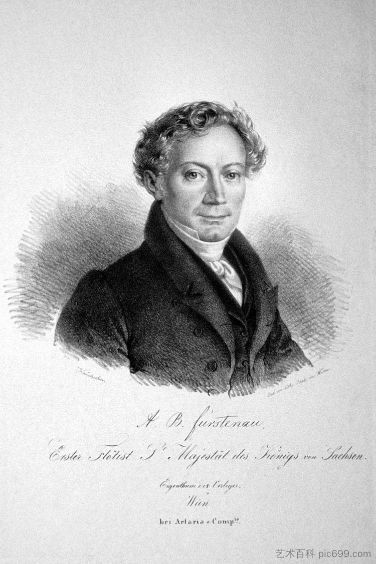 Anton Bernhard Fürstenau,德国长笛演奏家和作曲家 Anton Bernhard Fürstenau, German flutist and composer (1830),约瑟夫·克里胡贝尔