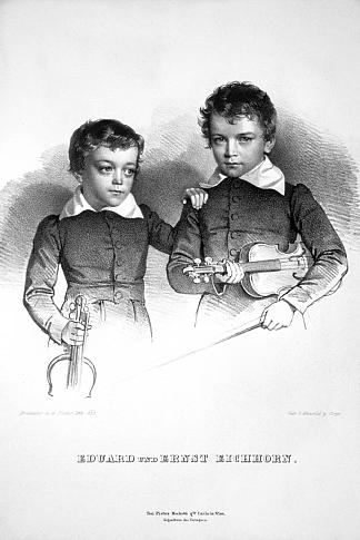 恩斯特和爱德华·艾希霍恩，小提琴神童 Ernst and Eduard Eichhorn, violin prodigies (1831)，约瑟夫·克里胡贝尔